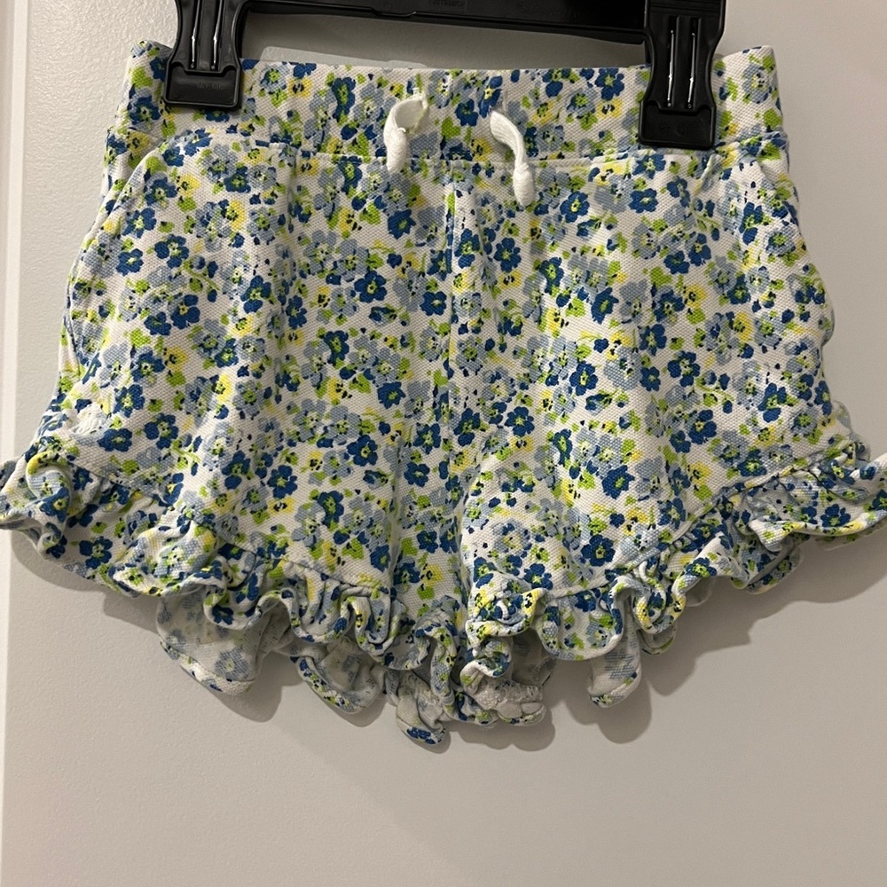 Polo Ralph Lauren White Floral Ruffle Shorts Girls Size 5T
